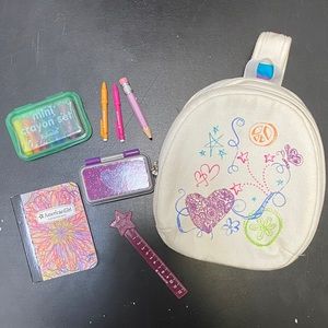 American Girl Doll Doodle Backpack Set